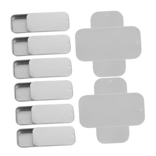 Ciieeo Sliding Lid Storage Tin Boxes Metal Small Boxes for Jewelry Candy Storage