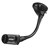 Mpow Windshield Phone Mount, Washable Sucker Car Phone Mount, Short Gooseneck Car Cell Phone Holder Windshield Mount Compatible iPhone 11 Pro Max/XS/XR/X/8/7/6 Plus etc