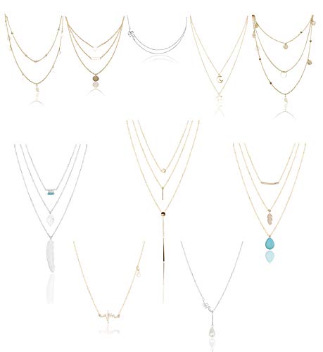 YADOCA 8-10 Pezzi Collana Multistrato per Donne