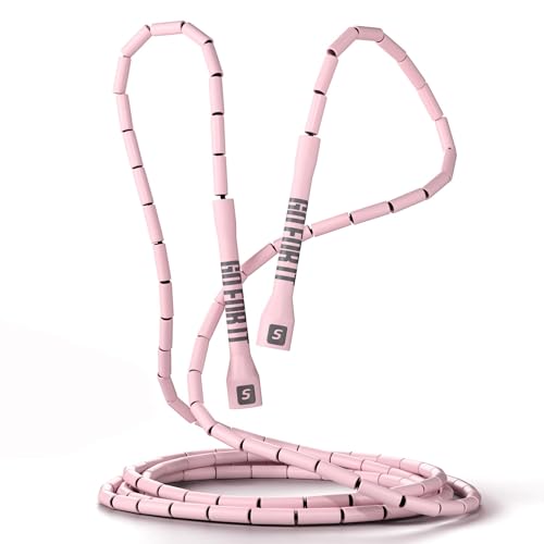 Sportbit Custom-Fit Beaded Jump Rope Adjustable Length for Kids & Adults Men & Women Durable Fitness Rope for Gym & Home