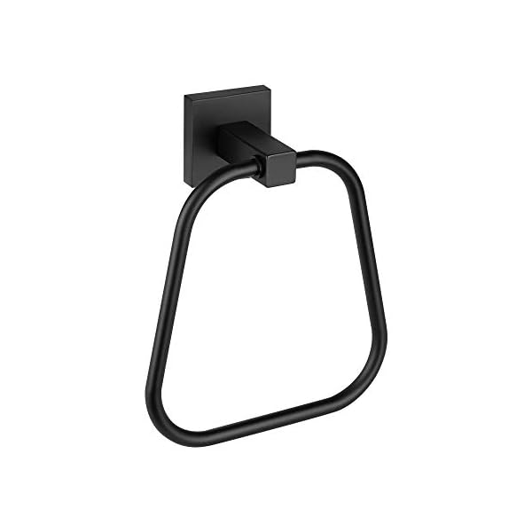 JOUBU Bathroom Towel Holder Round Black Rustic Hand Towel Ring Wall Mount Heavy Duty Bath Towel Rack SUS304 Stainless Steel Towel Hanger Bathroom Accessories Matte Black