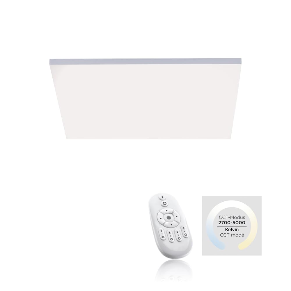 Paul Neuhaus LED Deckenleuchte rahmenlos CCT 62x62cm Fernbedienung | CCT Lichttemperaturwechsel, dimmbar, Fernbedienung