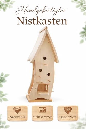 Dekorativer XXXL Nistkasten(N4) mit Vogelfutterhaus-Vogelhaus–Vogelhäuschen-sauberste Verarbeitung-Vogelhaus Garten Deko - 2