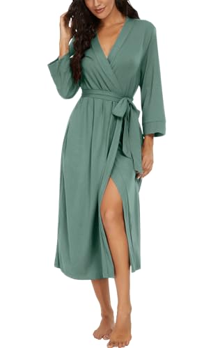 Image of VINTATRE Women Robes Long Knit Bathrobe Lightweight Soft Bath Robe with Pockets