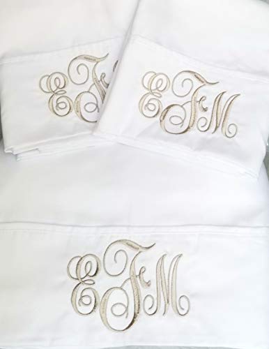 Monogrammed Sheet Set Custom Embroidery 