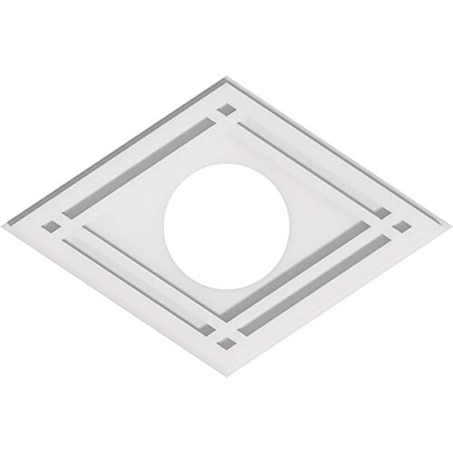 Image of Ekena Millwork CMP18X12DD-05000 Diamond Architectural Grade PVC Contemporary Urethane Ceiling Medallions 18 inchW x 12 inchH x 5 inchID x 6 1 /4 inchC x 1 inchP