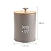 Fasmov Set of 3 Kitchen Canister Set, Coffee, Sugar, and Tea Storage Container Jars with Bamboo Lids for storing Sugar, Coffee and Tea, Gray