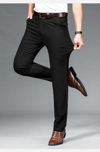 Men's Fit Pants Casual Slacks Business Slim Pants Lightweight with Pockets4