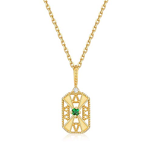 Collier émeraude hypoallergénique en argent S925 contre les allergies