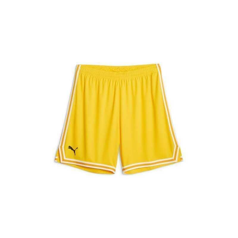PUMA Short de Basketball Hoops Game Jaune anti-transpiration et léger