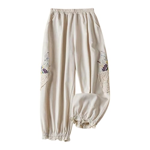 Pantalones harén para mujer transpirables y ligeros con bolsillos grandes laterales