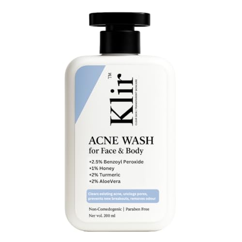 Image of Klir 2.5% Anti Acne Body Wash - Deep Cleanse Pores, Removes Acne, bumps & odour(200 ml)
