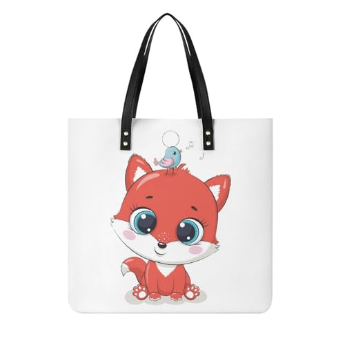 Tote bag grand format Renard Oiseau pour femmes | Sac à main bandoulière cabas de voyage