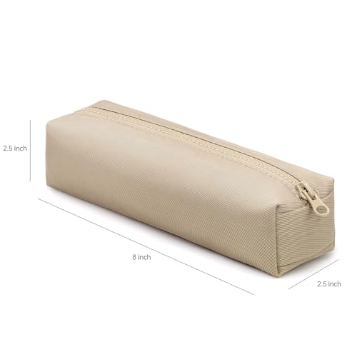 Image of Pencil Case Small, Pencil Case Organizer Office Pen Holder Pure Color Pen Storage Box Simple Pen Pouch Holder- Khaki