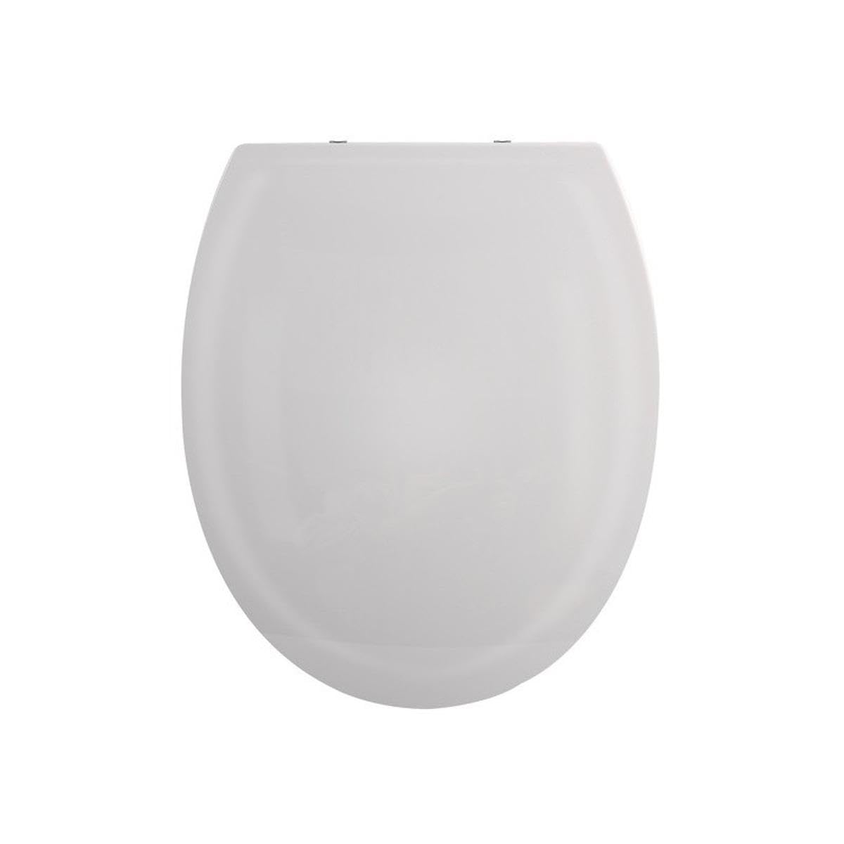 spirella Toiletdeksel ovaal wc-deksel met quick-release-functie en softclose-mechanisme, antibacteriële wc-bril van thermoplast en roestvrij staal afneembaar - lichtgrijs