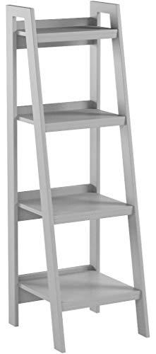 Ameriwood Home Lawrence 4 Shelf Ladder Bookcase Bundle, Dove Gray