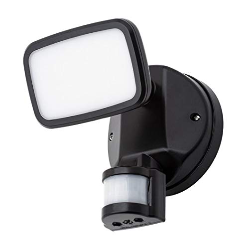 LITECRAFT Alma Single Floodlight LED Outdoor Fitting with PIR Sensor - Black
