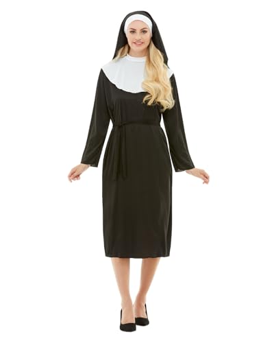 Funidelia Disfraz de Monja para Mujer con túnica y cofia, Traje de Religiosa para Adulto, Disfraces de Carnaval, Halloween y Despedidas – Talla 3XL