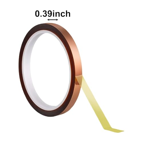 Image of 2 Rolls 10mm X 33m 108ft Heat Resistant High Temperature Resistance Silicone Rubber Heat Transfer Tape for Sublimation Press Vinyl, Electronics, Circuit Board Soldering, No Residue