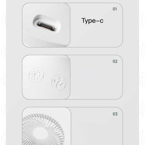 Ventilador de camping portátil recargable con lámpara LED y control remoto de sobremesa 3