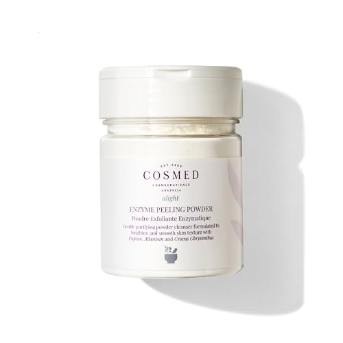 Cosmed Polvo exfoliante de enzimas – Polvo exfoliante enzimático para limpiar y aclarar con papaína y alantoína, exfoliante suave para pieles sensibles, dermatológicamente probado, 75 g