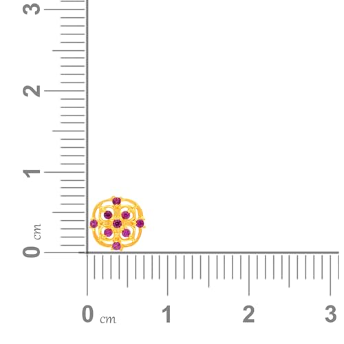 Image of Malabar Gold & Diamonds 22KT | Pure Yellow Gold Precious Stone Nose Pin For Women