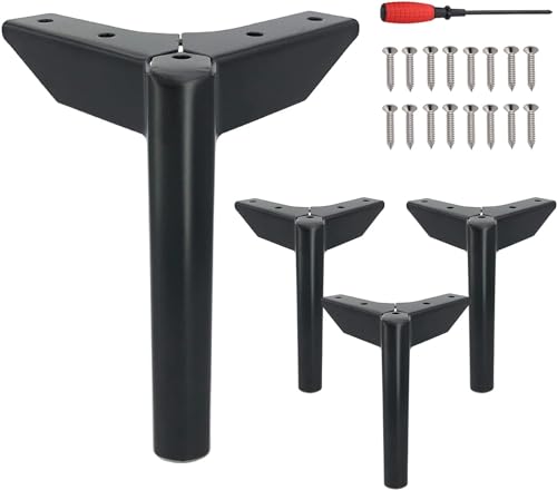 4 patas de metal de hierro para muebles, patas de soporte de gabinete de baño, patas de armario de mesa de café, patas de sofá triangulares para mesa, armario, sofá, patas de muebles