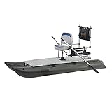 AQUOS Backpack Series 10.2 ft Inflatable Pontoon Boat with Stainless Steel Guard Bar and Folding Seat for One Person Fishing, Aluminum Floor Board, Transport Canada Approved