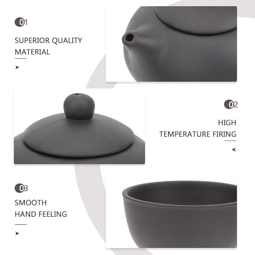 Set de té de cerámica artesanal y tetera de arcilla estilo Kung Fu 5