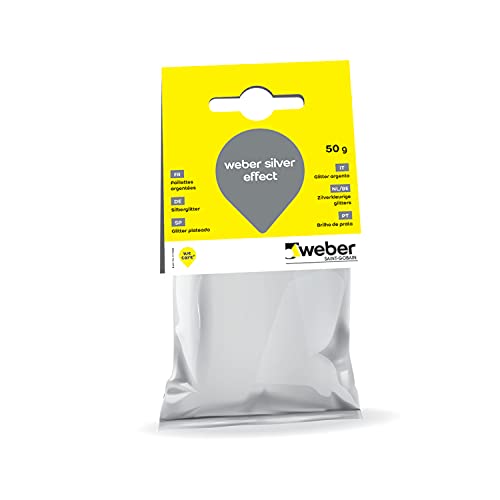 Weber Paillettes Argent 50g pour un effet argenté du joint de carrelage epoxy, silver effect
