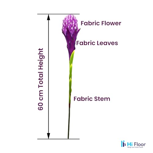 Image of Enhance Your Space with Artificial Leaf Decor Foliage for Stunning Interiors Decorative Items for Home;Office; Room; Living Room; Table; (Without Vase) (Pack of 1, Violet)