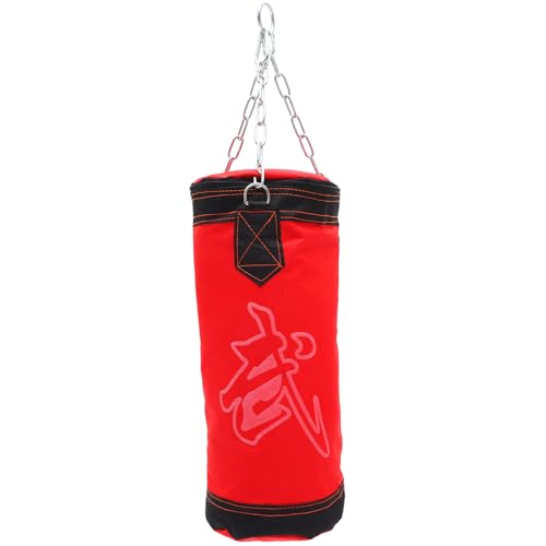 EXQUIMEUBLE Saco de Boxeo Vacío Resistente para Entrenamiento Fitness MMA Muay Thai Bolsa de Golpe Colgante para Adultos Bolsa de Ejercicio para Mejorar Técnica y Fuerza Roja