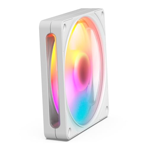 Image of NZXT F120 RGB - 120mm PWM RGB PC Case Fan, 8 LEDs - White
