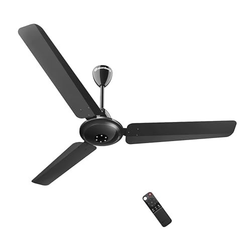atomberg Efficio Alpha 1200mm BLDC Ceiling Fan with Remote Control | BEE 5 star Rated Energy Efficient Ceiling Fan | High Air Delivery with LED Indicators | 2 Year Warranty (Gloss Black)