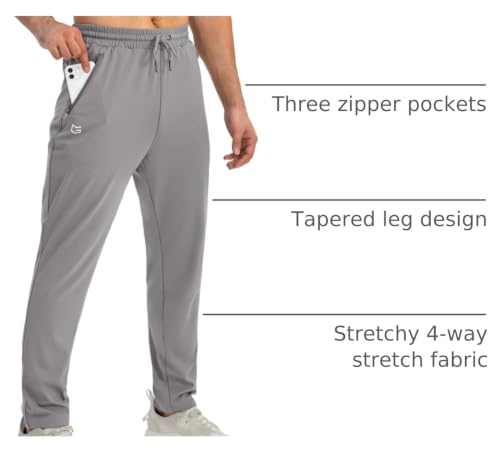 Image of G Gradual Men's Sweatpants with Zipper Pockets Tapered Joggers for Men Athletic Pants for Workout, Jogging, Running