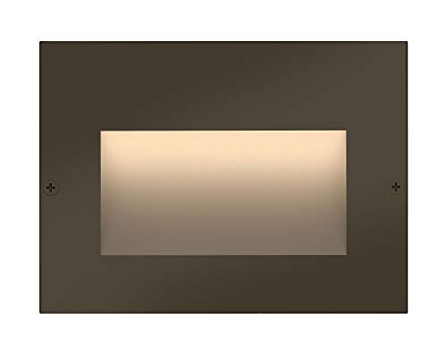 Hinkley Landscape Taper 1563BZ Horizontal 12v Step Light - Low-Voltage Integrated LED, Recessed Mount, Safe for Wet Conditions, Wiring Kit Included - Bronze Finish
