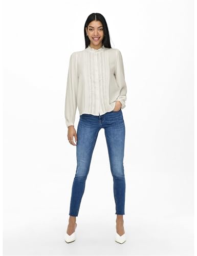 JDY Damen Jdyellis L/S Lace Shirt WVN Noos Langarmbluse, Weiß, 38 EU – Ansicht 2