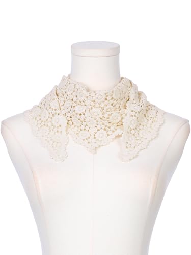 Floral Cotton Crochet Mantilla Scarves, Little Shawl Cape Triangle Head Covering Church Veil for Mass Wedding2