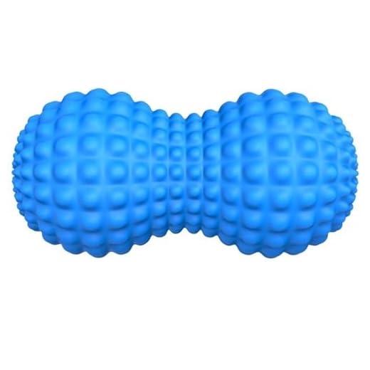 SELEWARE Peanut Massage Ball, Double Lacrosse Massage Roller Balls, Deep Tissue Massage Ball for Back, Neck, Shoulder, Spine, Legs, Hips, Peanut Roller Trigger Point Muscle Massage Relaxer (Blue)