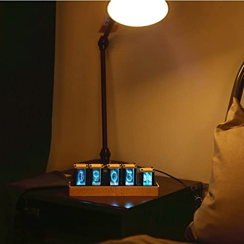 Zcmeb Tube Clock Rgb Imitated Glow Nixie Tube Clock Creative Led Electronic Digital Clock (Color : E, Size : 1) #TOP4