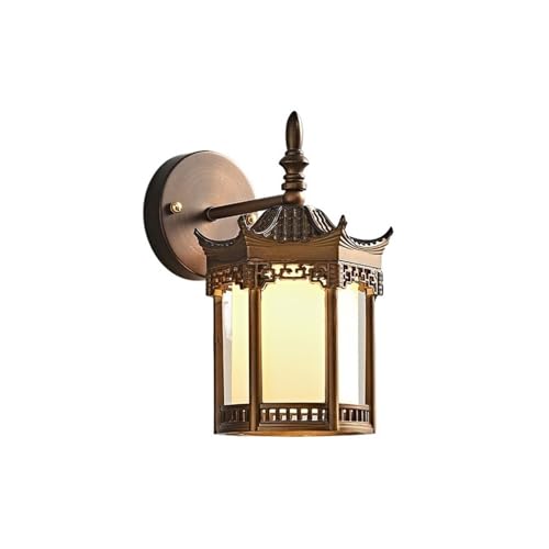 Lámpara de Pared Lámpara de mesita Noche Estilo Retro for Dormitorio, Pantalla Cristal con luz Tres Colores cambiantes
