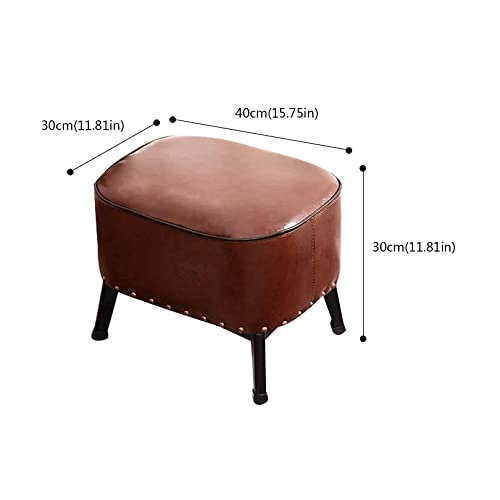 Repose-Pieds Table Basse Tabouret Salon | Petit Pouf Carré Cuir PU - 3
