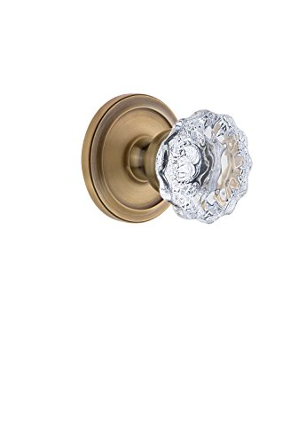 Grandeur 810585 Circulaire Rosette Double Dummy with Fontainebleau Crystal Knob in Vintage Brass