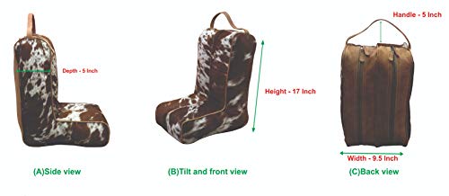 Myra Bag Swart Black & White Cowhide & Leather Boot Bag S-13184