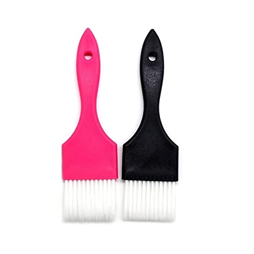 Juego de 2 brochas para colorear el cabello, cepillo para teñir el cabello con cuenco de color y cepillos, kit de aplicación de color de cabello para uso doméstico y salón de belleza, herramientas