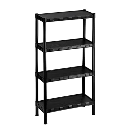 Estante Modular Preta Com 4 Prateleiras E Pezinhos