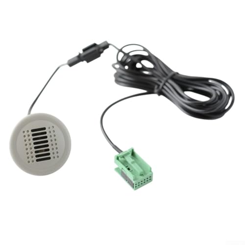 Microphone audio de voiture avec câble d'extension de 300 cm pour radios BMW RNS315 et RCD510 - Boîtier ABS, installation directe, gris