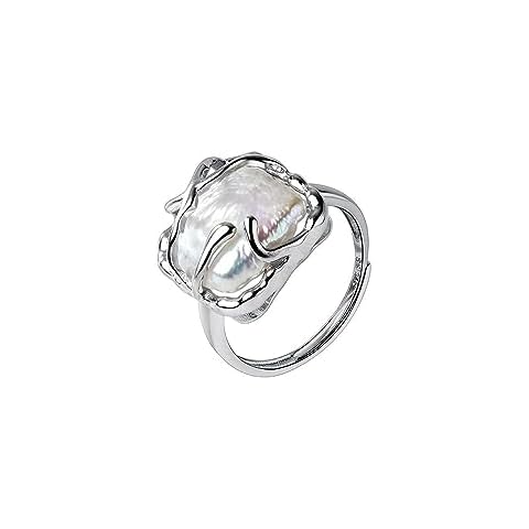 IMINI Irregular Baroque Pearl Adjustable Ring Cover