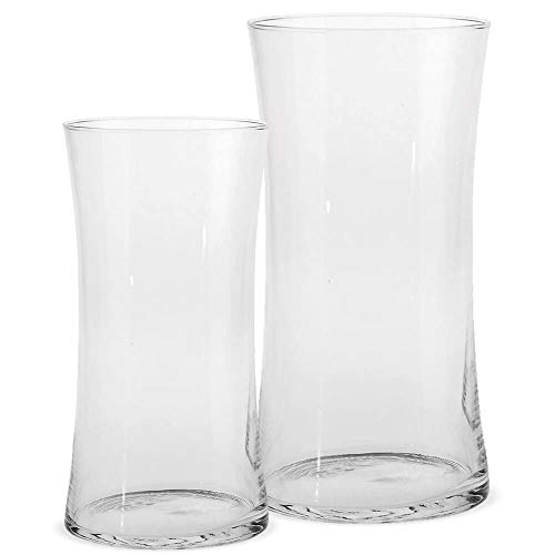 matches21 Glazen vaas Glazen vaas Bloemenvaas Dekovase Helder glas Deco glas licht getailleerd 1 stuk Ø 15x30 cm - 2 maten 30 Cm - Afbeelding 4