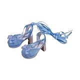 DYNWAVE 1/4 BJD Figure Shoes with Realistic Sturdy BJD Doll Accessories,Fashion,Creative,Doll Dress up Miniature High Heel Shoes, Blue